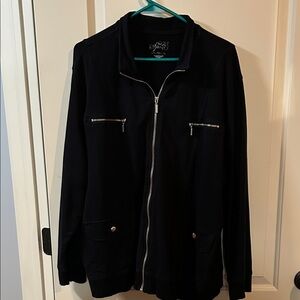 Black Jacket with Silver Accents